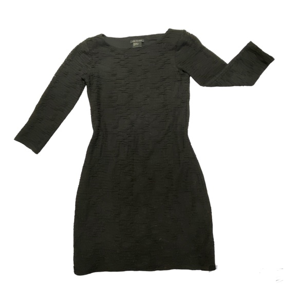 A/X Armani MiNi Dress Size Small Women Textured 3/4 Sleeve Black Cocktail - Picture 4 of 16